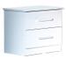 Chevet moderne 2 tiroirs bois blanc laqué Mona 50 cm - Photo n°1