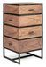 Chiffonnier 4 tiroirs en bois clair d'acacia vernis mat et acier noir Makune 45 cm - Photo n°2