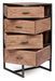 Chiffonnier 4 tiroirs en bois clair d'acacia vernis mat et acier noir Makune 45 cm - Photo n°1