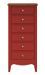 Chiffonnier 6 tiroirs bois massif rouge et naturel Elisa - Photo n°1