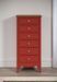 Chiffonnier 6 tiroirs bois massif rouge et naturel Elisa - Photo n°7