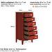 Chiffonnier 6 tiroirs bois massif rouge et naturel Elisa - Photo n°10