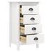 Chiffonnier Hill Range Blanc 46x35x80 cm Bois de pin solide - Photo n°4