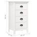 Chiffonnier Hill Range Blanc 46x35x80 cm Bois de pin solide - Photo n°7