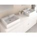 CINA Ensemble salle de bain double vasque L 150 cm - Blanc laqué brillant - Photo n°5
