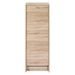 Classeur à rideau chêne clair BOSTA 104 cm – Meuble de rangement sécurisé 5 niches avec serrure - Photo n°1
