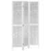 Cloison de séparation 3 panneaux blanc bois de paulownia massif - Photo n°2