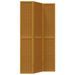Cloison de séparation 3 panneaux marron bois paulownia massif - Photo n°2