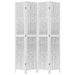 Cloison de séparation 4 panneaux blanc bois de paulownia massif - Photo n°4
