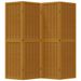 Cloison de séparation 4 panneaux marron bois paulownia massif - Photo n°4