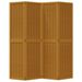 Cloison de séparation 4 panneaux marron bois paulownia massif - Photo n°4