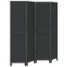 Cloison de séparation 4 panneaux noir bois de paulownia massif - Photo n°1
