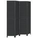 Cloison de séparation 4 panneaux noir bois de paulownia massif - Photo n°1