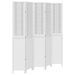 Cloison de séparation 5 panneaux blanc bois de paulownia massif - Photo n°1