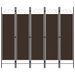 Cloison de séparation 5 panneaux Marron 200x180 cm - Photo n°1