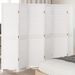 Cloison de séparation 6 panneaux blanc bois de paulownia massif - Photo n°2