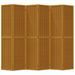 Cloison de séparation 6 panneaux marron bois paulownia massif - Photo n°4
