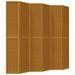 Cloison de séparation 6 panneaux marron bois paulownia massif - Photo n°2