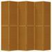 Cloison de séparation 6 panneaux marron bois paulownia massif - Photo n°4