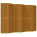 Cloison de séparation 6 panneaux marron bois paulownia massif - Photo n°2
