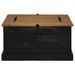 Coffre de rangement HALDEN noir 91x91x47 cm bois massif pin - Photo n°3