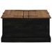 Coffre de rangement HALDEN noir 91x91x47 cm bois massif pin - Photo n°4