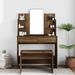 Coiffeuse avec miroir Chêne marron 96x40x142 cm - Photo n°1