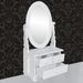 Coiffeuse avec miroir pivotant ovale MDF - Photo n°5