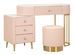 Coiffeuse Sharon rose avec tabouret et plateau effet marbre - Photo n°1
