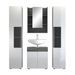 Colonne de salle de bain design blanc brillant et gris mat Daisy 36 cm - Photo n°5
