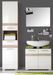 Colonne salle de bain 2 portes 1 tiroir blanc brillant et chêne clair Varok 37 cm - Photo n°6