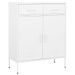 Commode 2 portes 2 tiroirs Klako 80 cm - Acier mat - Photo n°1