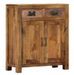Commode 2 portes 2 tiroirs manguier massif foncé Leu - Photo n°1