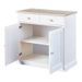 Commode 2 portes 2 tiroirs pin massif clair et blanc Caly - Photo n°3