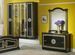 Commode 3 grands tiroirs bois brillant noir et doré Savana - Photo n°2