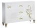 Commode 3 grands tiroirs design bois laqué blanc et doré Jade 118 cm - Photo n°1