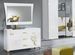 Commode 3 grands tiroirs design bois laqué blanc et doré Jade 118 cm - Photo n°2
