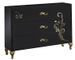 Commode 3 grands tiroirs design bois laqué noir et doré Jade 118 cm - Photo n°1