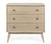 Commode 3 tiroirs ALANNIS 80 cm – Bois massif naturel & poignées acier - Photo n°1