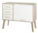 Commode 3 tiroirs avec rideau HAPPY 110 cm – Meuble de rangement moderne avec niche - Photo n°1