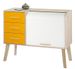 Commode 3 tiroirs avec rideau HAPPY 110 cm – Meuble de rangement moderne avec niche - Photo n°1