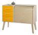 Commode 3 tiroirs avec rideau HAPPY 110 cm – Meuble de rangement moderne avec niche - Photo n°1