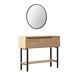 Console fixe avec miroir bois et rotin Zenax 160 cm - Photo n°4