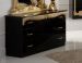 Commode 3 tiroirs bois brillant noir et doré Crissie - Photo n°1