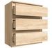 Commode 3 tiroirs bois chêne clair Selan - Photo n°2