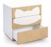 Commode 3 tiroirs laqué blanc et façade renard bois clair Fox - Photo n°2