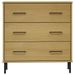 Commode 3 tiroirs Marron 77x40x79,5 cm Bois massif OSLO - Photo n°1
