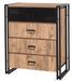 Commode 4 tiroirs style industriel bois chêne clair et métal noir Dukita 90 cm - Photo n°1