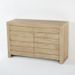 Commode 6 tiroirs bois massif clair voilé Nico - Photo n°1