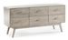 Commode 6 tiroirs bois massif peint gris voilé L 160 cm - Photo n°1